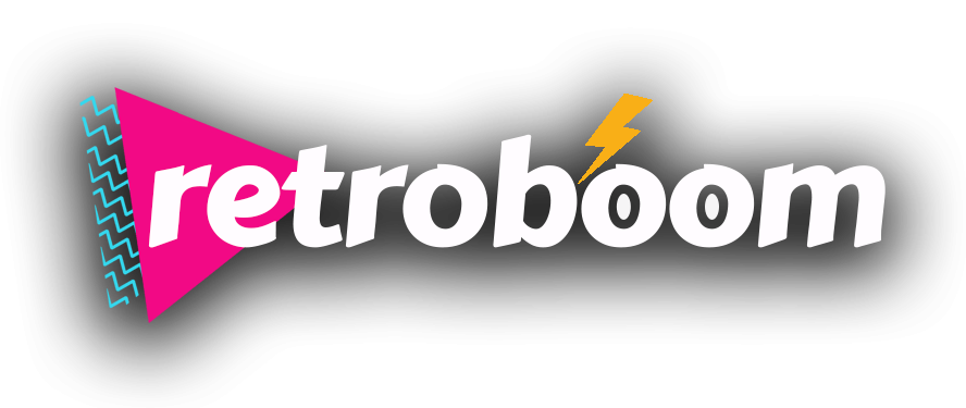 Logotipo de retroboom en un collage